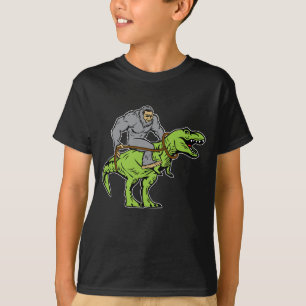 ビッグフットのサスカッチの乗馬の恐竜Tのレックス Tシャツ