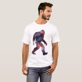 ビッグフットのシルエットと銀河 Tシャツ (正面フル)
