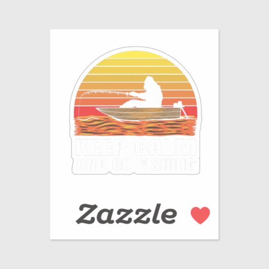 ビッグフットのシルエットボートライドと魚釣り シール (シート)