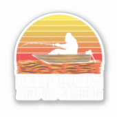 ビッグフットのシルエットボートライドと魚釣り シール (正面)