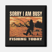 ビッグフットのシルエット湖の魚釣り活動 マグネット (正面)