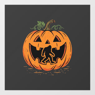 ビッグフットのハロウィンカボチャシルエットデザイン１ ウィンドウサイン