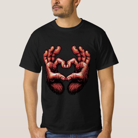 ビッグフットのハートハンド Tシャツ (正面)