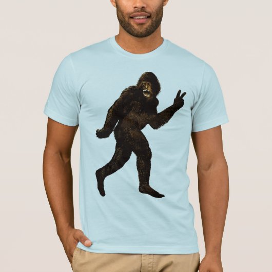 ビッグフットのピースサイン Tシャツ (正面)