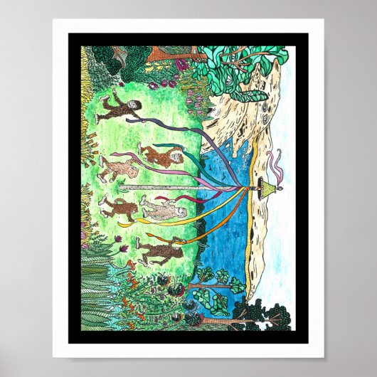 ビッグフットの子供踊りのまわりにアメイポール ポスター (正面)