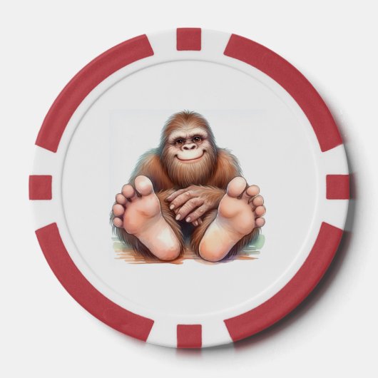 ビッグフットの幸せな足 ポーカーチップ (正面)