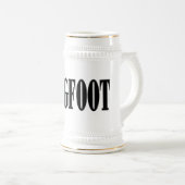 ビッグフットの文字及び緑のsquatchのグラフィック ビールジョッキ (正面右)