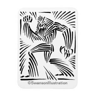 ビッグフットの木版画のグラフィックの磁石 マグネット