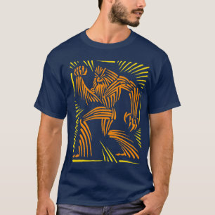 ビッグフットの木版画のグラフィック-大人のティー Tシャツ