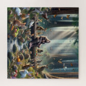 ビッグフットの森のピクニック　森林の動物たち 自然 ジグソーパズル (横)