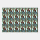 ビッグフットの森を見下ろす怖い ラッピングペーパーシート (正面3)