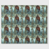 ビッグフットの森を見下ろす怖い ラッピングペーパー (フラット)