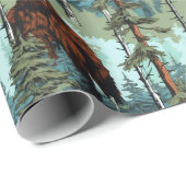 ビッグフットの森を見下ろす怖い ラッピングペーパー (ロールコーナー)