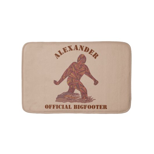 ビッグフットの歩くのサスカッチのおもしろいな浴室の装飾 バスマット (正面)