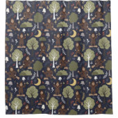 ビッグフットの真夜中の森林冒険 シャワーカーテン (正面)