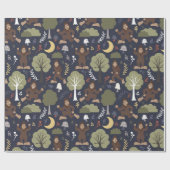 ビッグフットの真夜中の森林冒険 ラッピングペーパー (フラット)