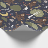 ビッグフットの真夜中の森林冒険 ラッピングペーパー (角)