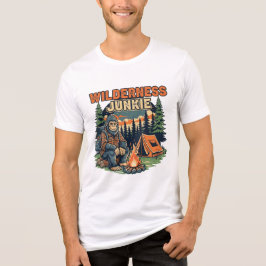 ビッグフットの荒野依存症のレトロデザイン トライブレンドTシャツ