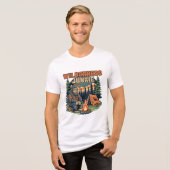 ビッグフットの荒野依存症のレトロデザイン トライブレンドTシャツ (正面全面)