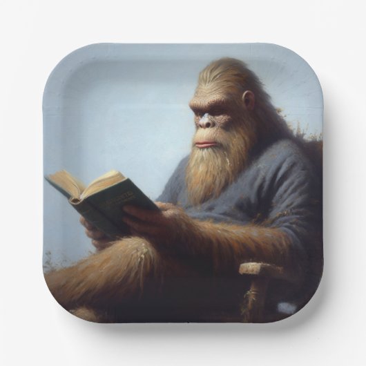 ビッグフットの読書 ペーパープレート (正面)