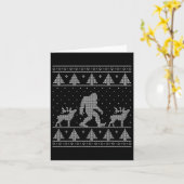 ビッグフットの醜いクリスマスセーター カード (黄色い花)