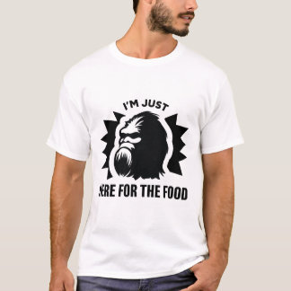 ビッグフットのTシャツ「食べ物目当てです」 Tシャツ