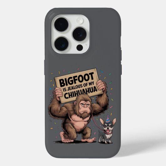 ビッグフットは私のチワワに嫉妬している Case-Mate iPhoneケース (裏面)