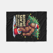 ビッグフットは私を見たが、誰も彼の信じクリスマスBを見ていない フリースブランケット (正面(横))