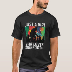 ビッグフットを愛する女おもしろいの子サスカッチ Tシャツ