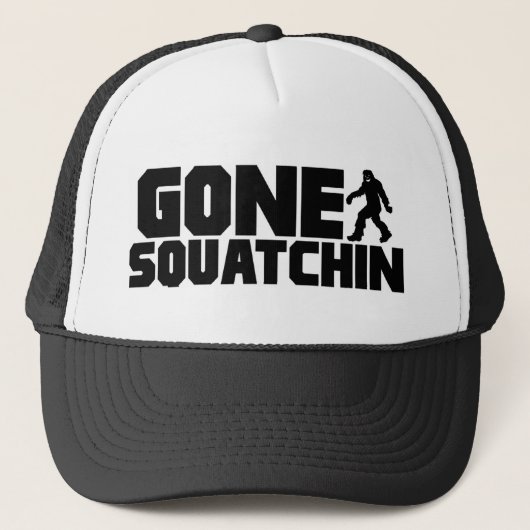 ビッグフットを見つける黒いボボによって行くSQUATCHINの帽子 キャップ (正面)