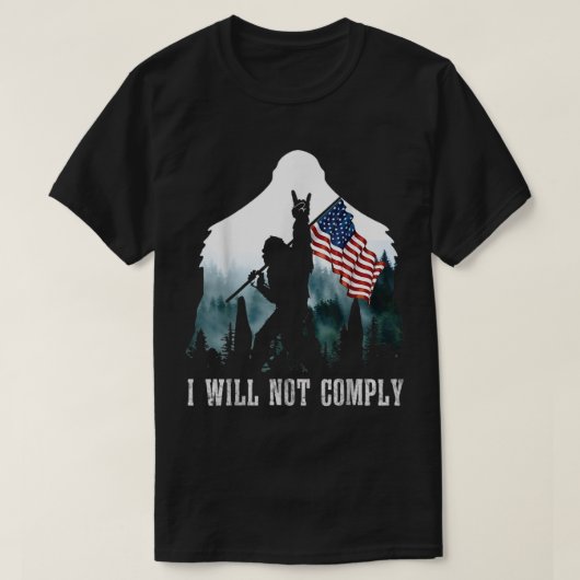 ビッグフットアメリカ国旗デザイン Tシャツ (デザイン正面)