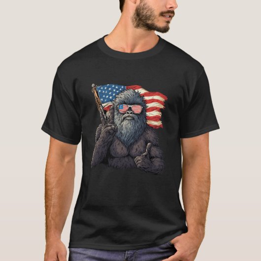 ビッグフットアメリカ国旗 Tシャツ (正面)