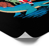 ビッグフットエイリアンサンタクロース乗馬恐竜クリスマ ポスター (角)