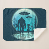 ビッグフットエイリアンUFOディスクロージャー共謀贈り物 シェルパブランケット (正面(横))