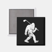 ビッグフットゴルフゴルファーヴィンテージおもしろいサスカッチメンズ マグネット (正面/裏面)