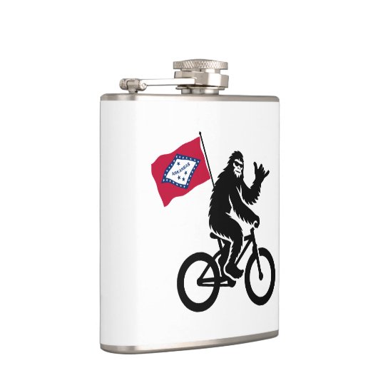 ビッグフットサイクリングアーカンソー州旗 フラスク (右)