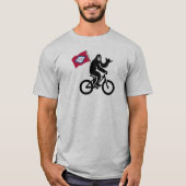 ビッグフットサイクリングアーカンソー州旗 Tシャツ (正面)