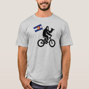 ビッグフットサイクリングコロラドフラッグ Tシャツ
