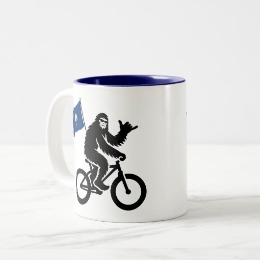ビッグフットサイクリングサウスカロライナ州旗 ツートーンマグカップ (正面左)