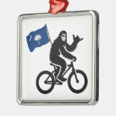 ビッグフットサイクリングサウスカロライナ州旗 メタルオーナメント (左)