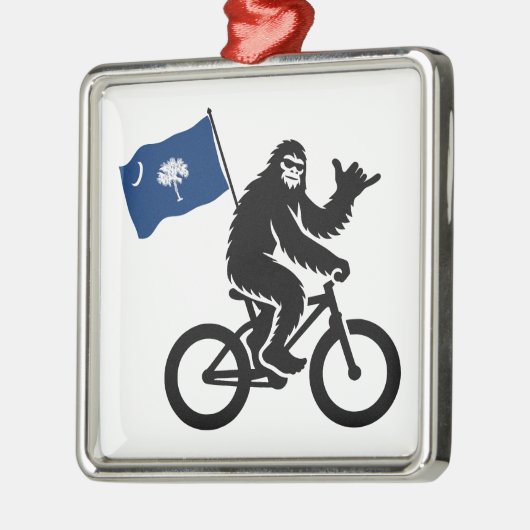 ビッグフットサイクリングサウスカロライナ州旗 メタルオーナメント (左)