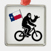 ビッグフットサイクリングテキサス州国旗 メタルオーナメント (正面)