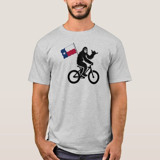 ビッグフットサイクリングテキサス州国旗 Tシャツ (正面)