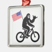 ビッグフットサイクリング米国国旗 メタルオーナメント (左)