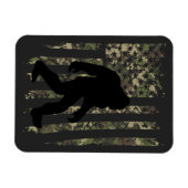 ビッグフットサスカッチアメリカンカモフラージュ米国国旗T- マグネット (横)