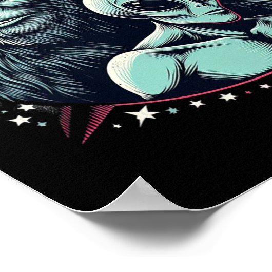 ビッグフットサスカッチエイリアンアンプビッグフットUsaフラッグファテ ポスター (角)