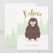 ビッグフットサスカッチクリスマスフラットホリデーカード シーズンカード (正面/裏面)