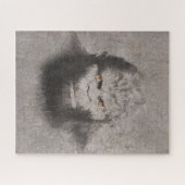 ビッグフットサスカッチスケッチポートレートオレンジアイ ジグソーパズル (横)