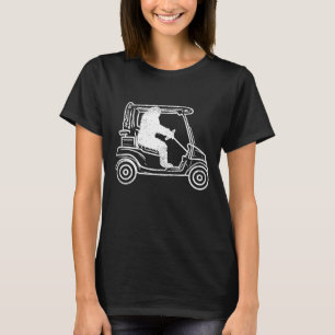 ビッグフットサスカッチドライビングゴルフカートおもしろいゴルフ Tシャツ