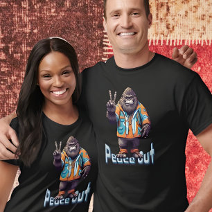 ビッグフットサスカッチピースアウトサイン Tシャツ